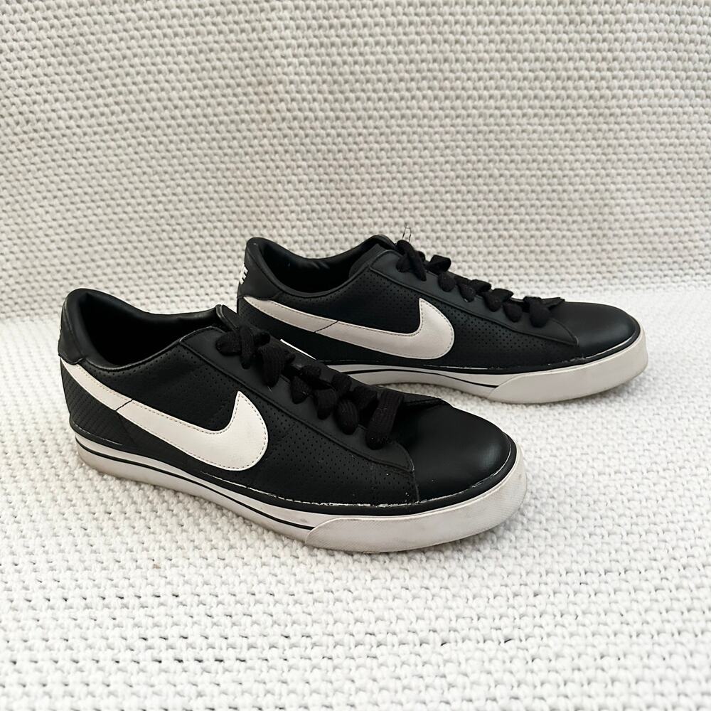 Nike BRS Black Leather Low Top Lace Up Sneakers Sweet Classic Men 10.5